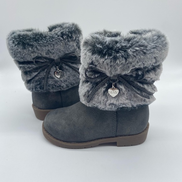 Nicole by Nicole Miller Other - Nicole Miller Faux Fur Trim Boot toddler
boots bow heart stepping stones .